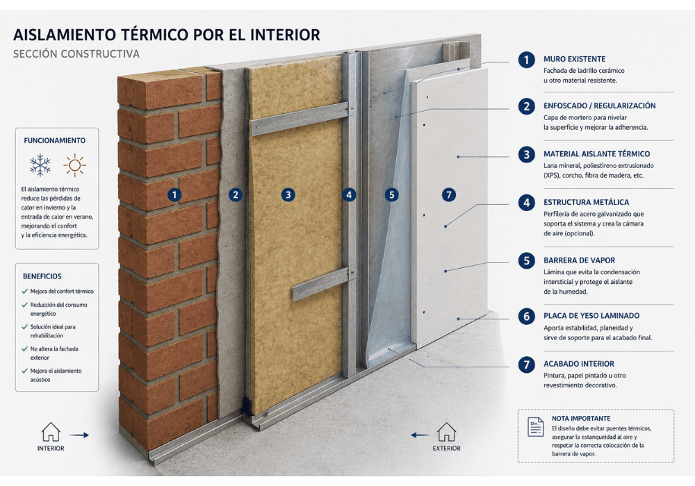 aislamiento térmico por el interior aislamiento térmico por el interior