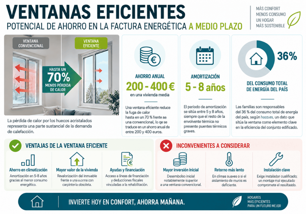 Ventanas eficientes vs convencionales Ventanas eficientes vs convencionales